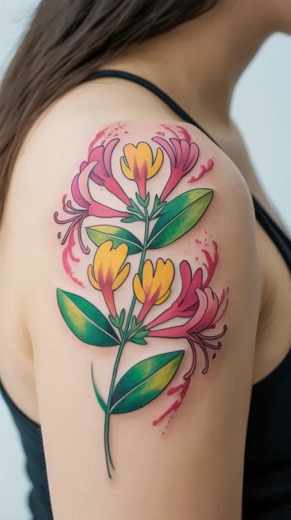 Honeysuckle Birth-Flower-Tattoo