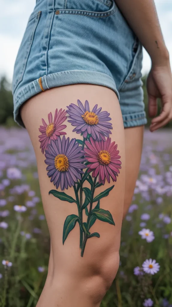 Aster Birth-Flower-Tattoo