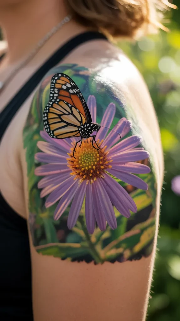 Aster Birth-Flower-Tattoo