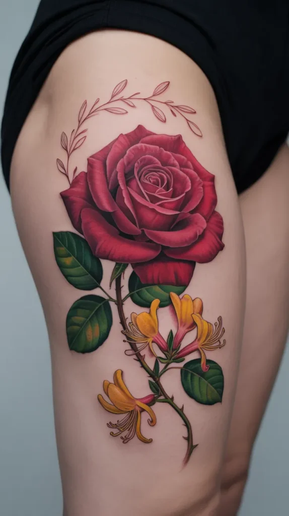 Honeysuckle Birth-Flower-Tattoo