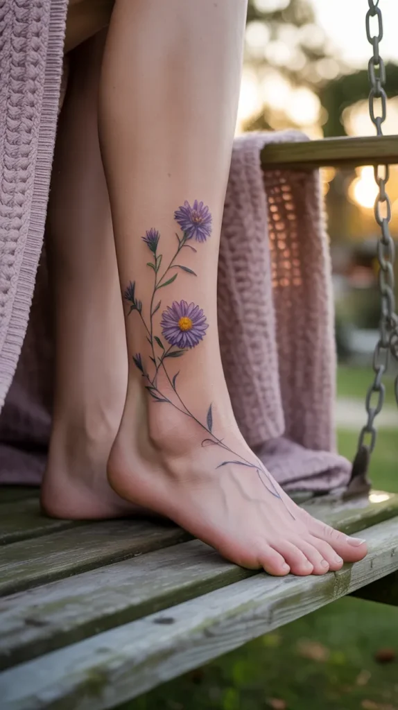 Aster Birth-Flower-Tattoo