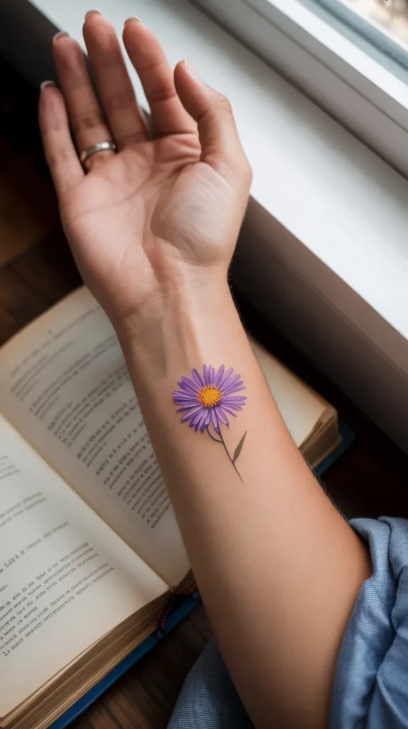 Aster Birth-Flower-Tattoo