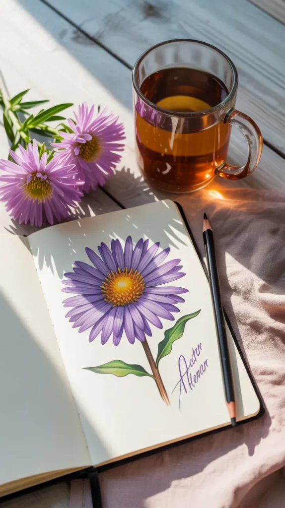 Aster Birth-Flower-Tattoo