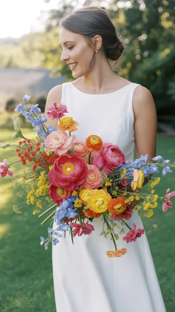 Colorful Wedding Flowers Bouquet