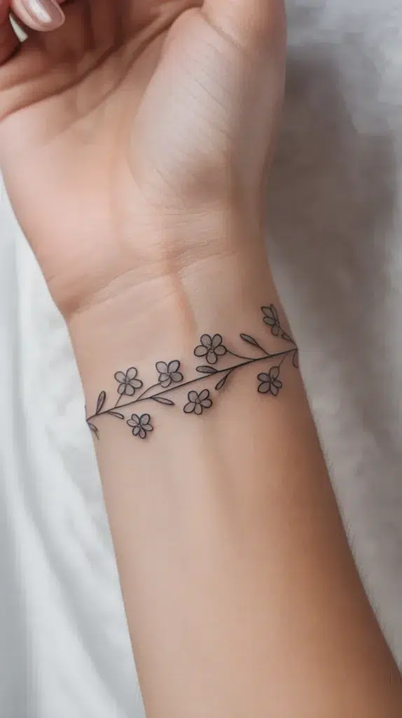 Fine Line Birth Flower-Tattoo