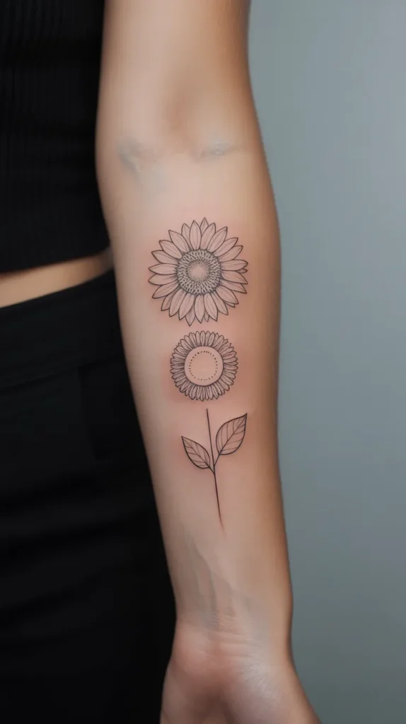 Fine Line Birth Flower-Tattoo