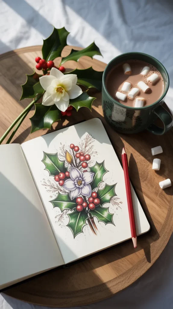 December-Birth-Flower Tattoo