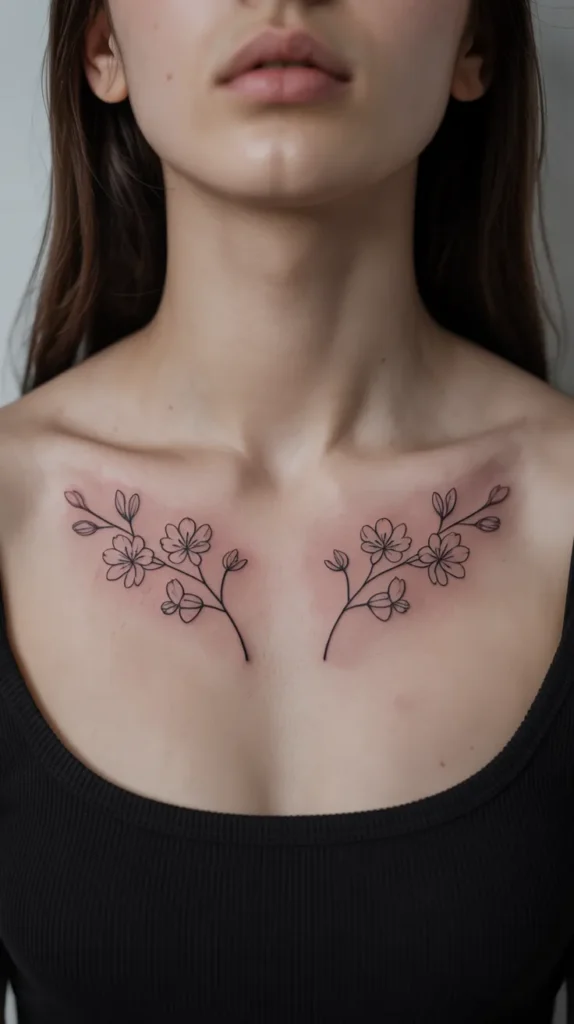 Fine Line Birth Flower-Tattoo