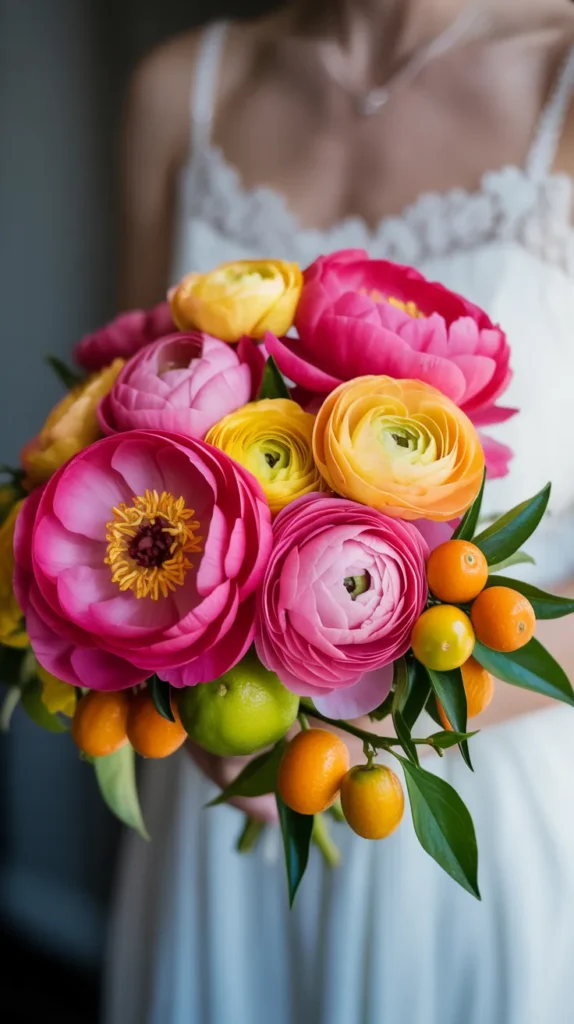 Colorful Wedding Flowers Bouquet
