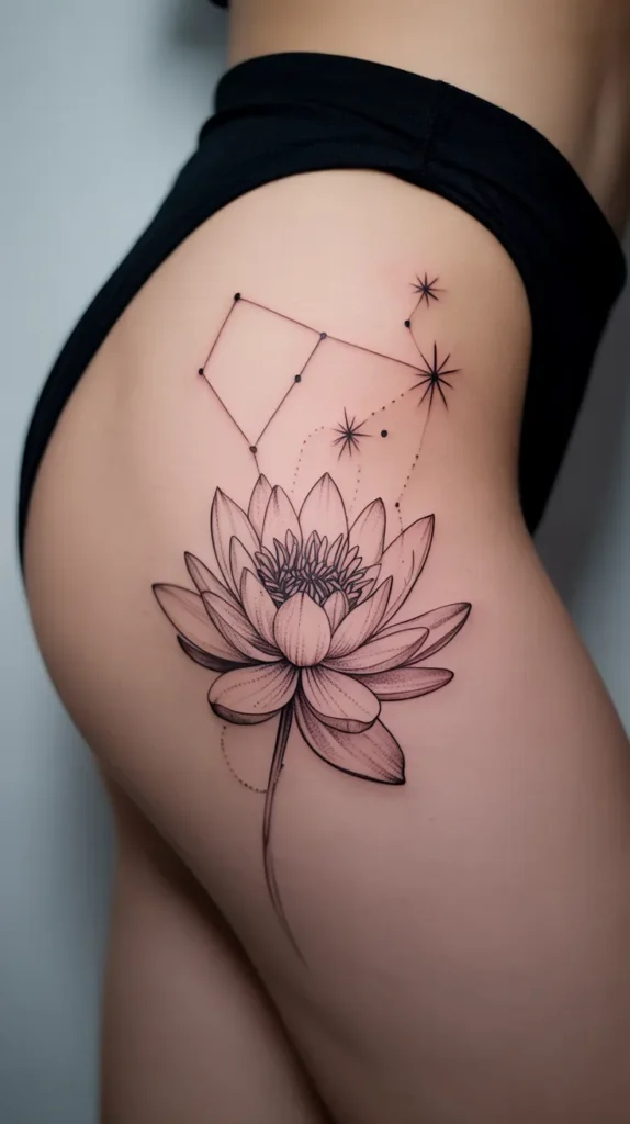 Fine Line Birth Flower-Tattoo