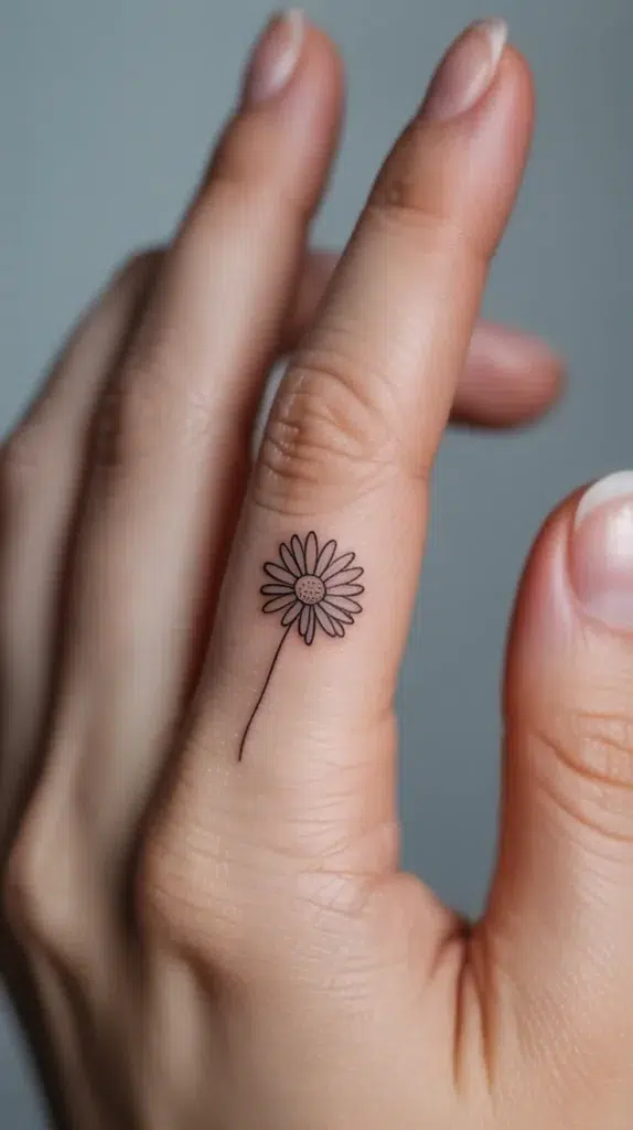 Fine Line Birth Flower-Tattoo