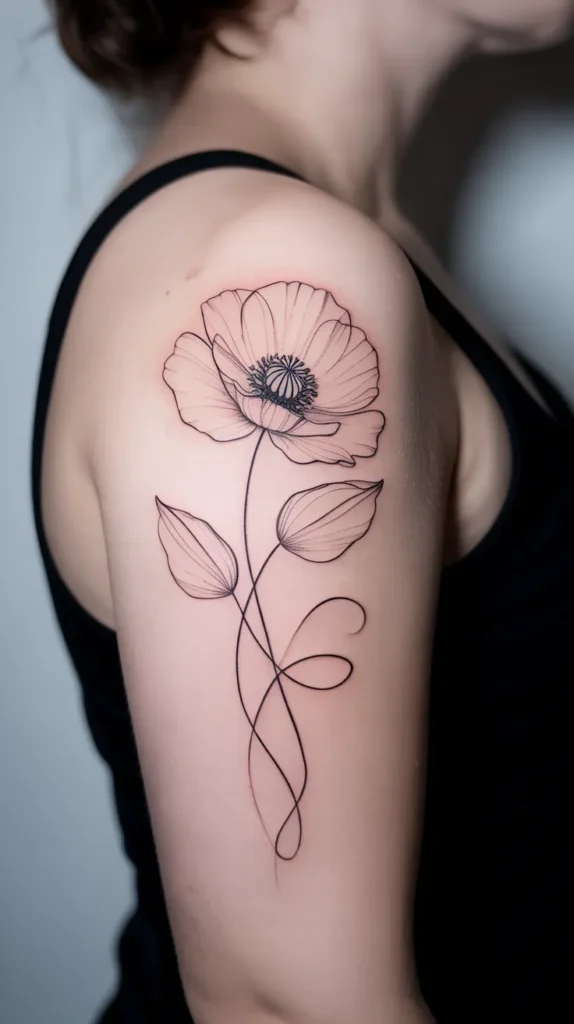Fine Line Birth Flower-Tattoo