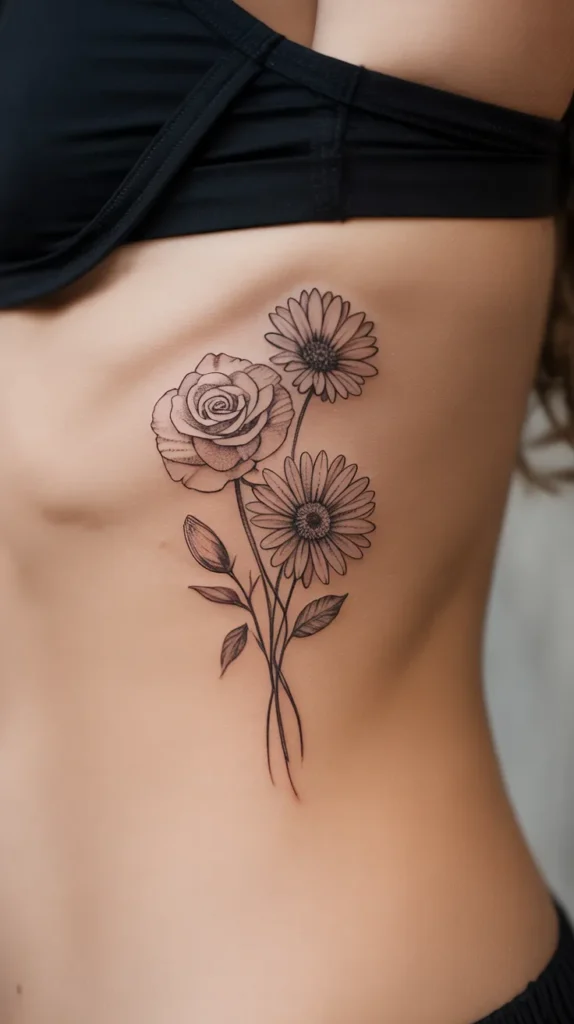 Fine Line Birth Flower-Tattoo