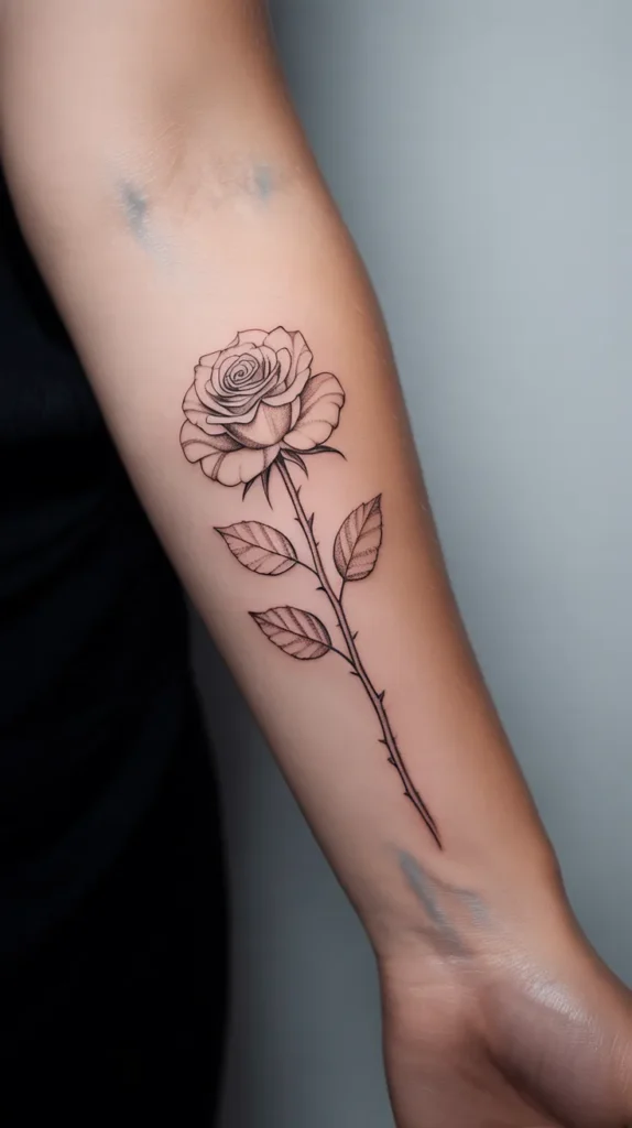Fine Line Birth Flower-Tattoo