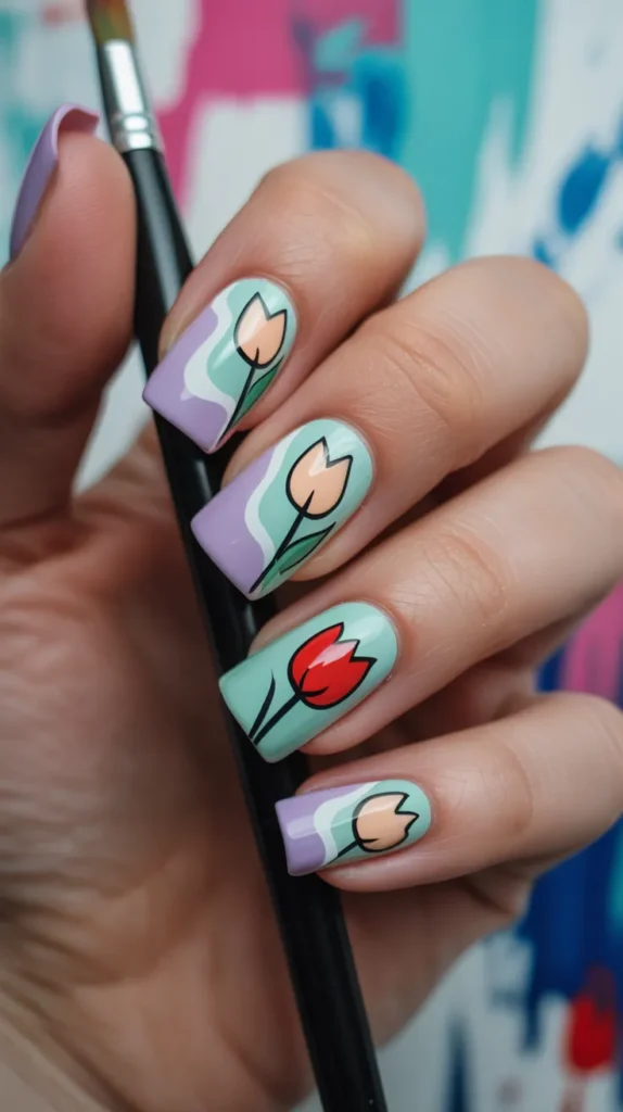 Colorful French-Tip-Nails