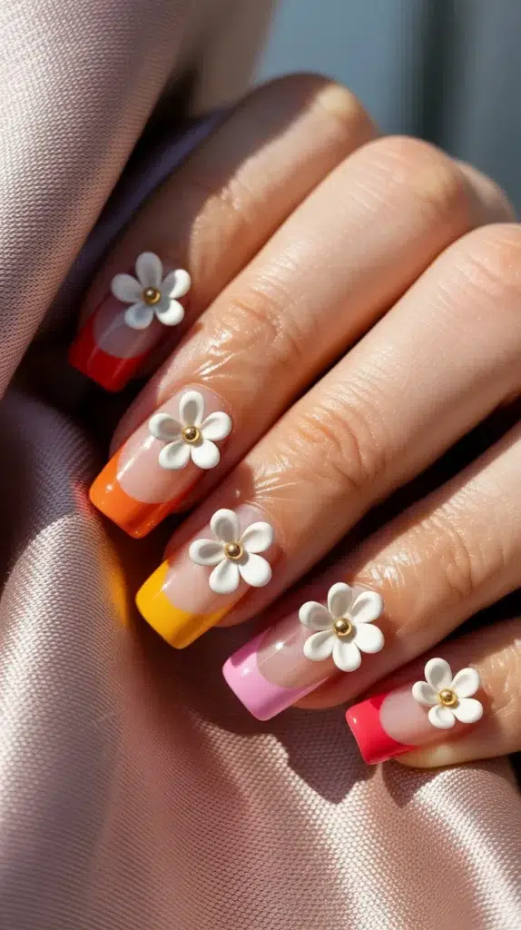 Colorful French-Tip-Nails