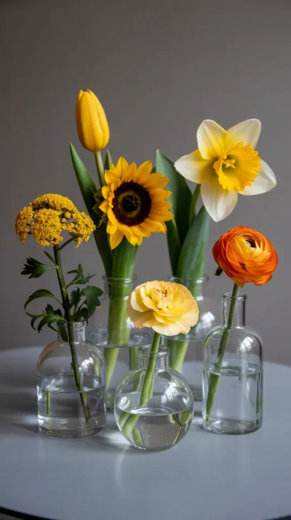 Bud Vases-Colorful-Flowers