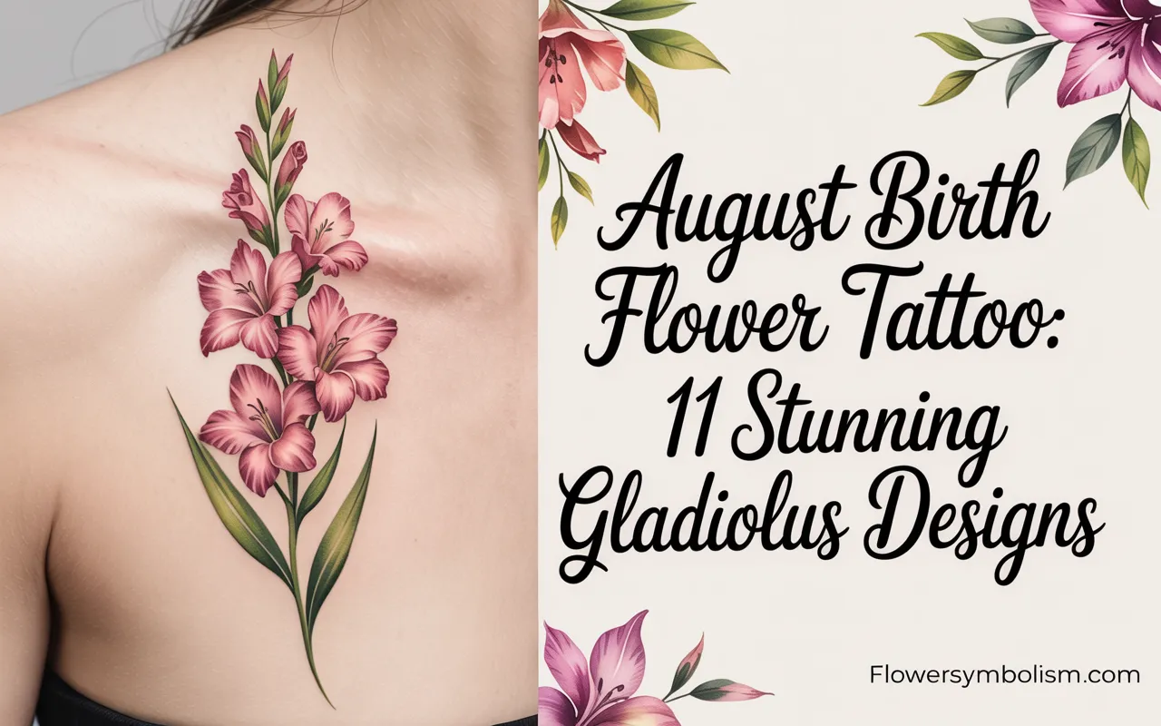 august birth flower tattoo