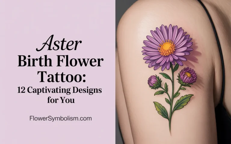 aster birth flower tattoo
