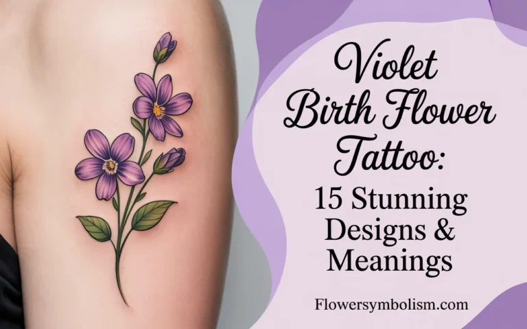 violet birth flower tattoo