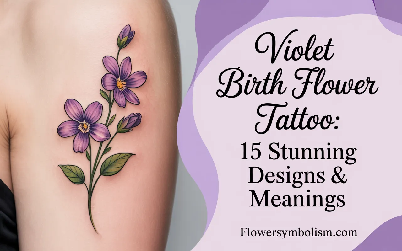 violet birth flower tattoo