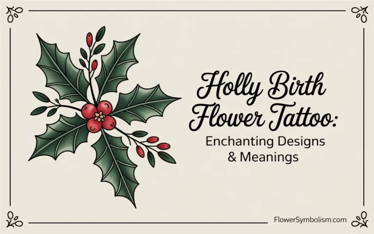 holly birth flower tattoo