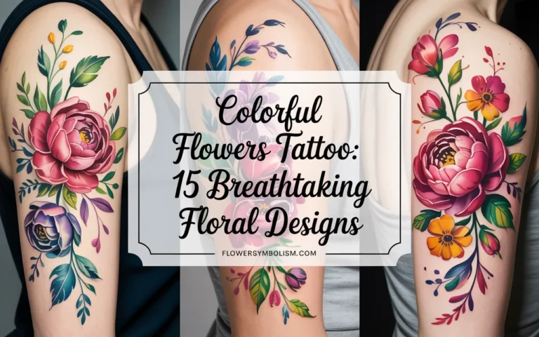 colorful flowers tattoo
