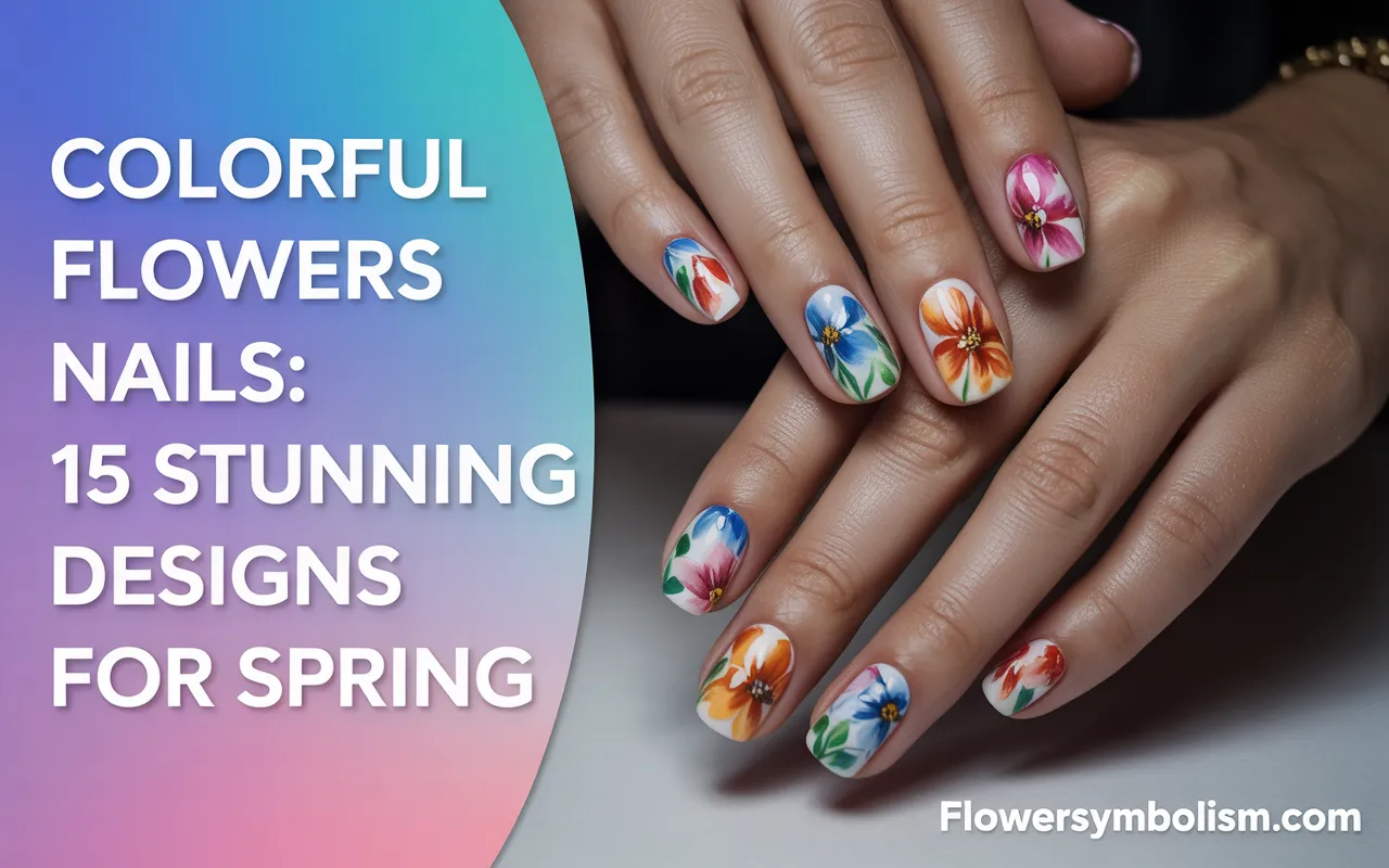 colorful flowers nails