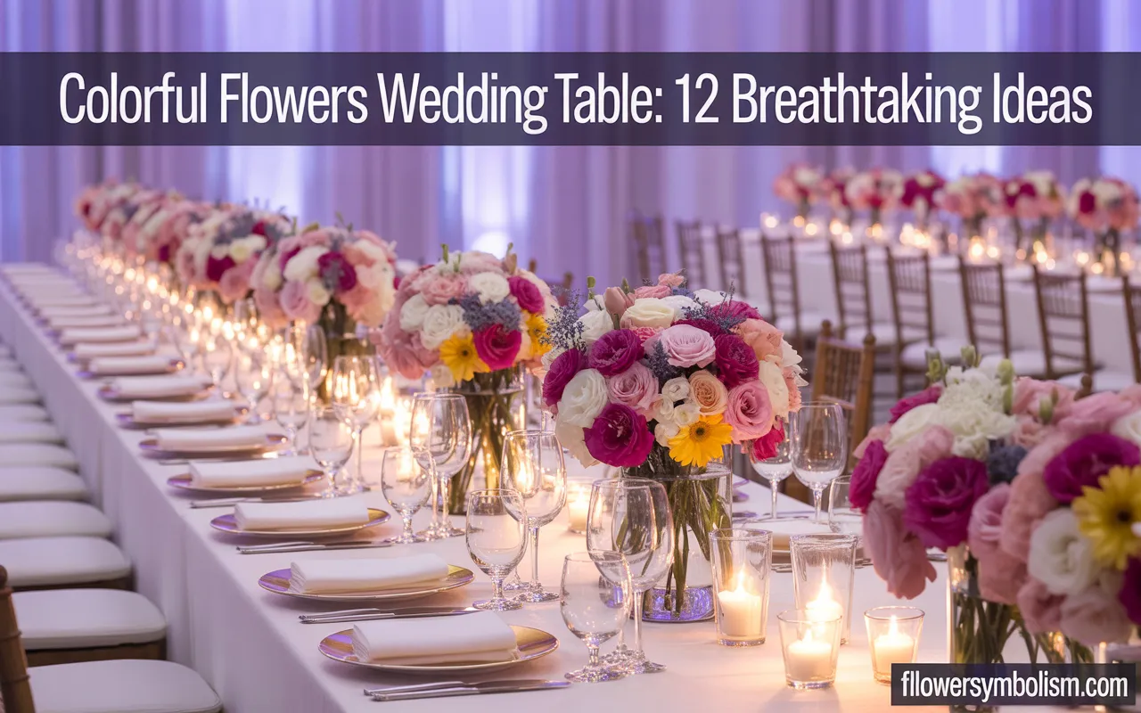 colorful flowers wedding table
