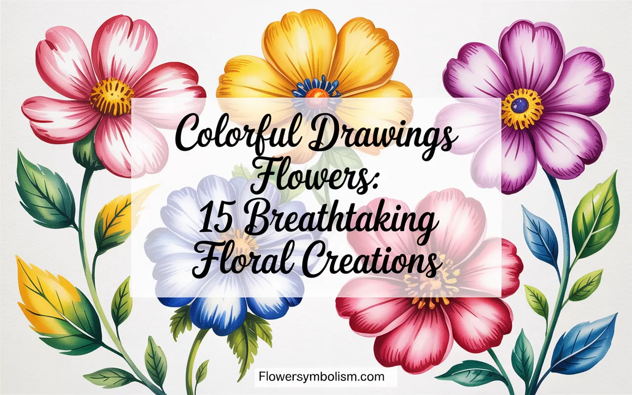 colorful drawings flowers