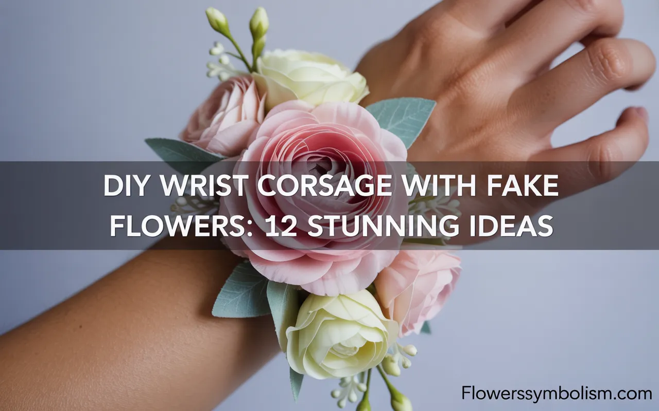 diy wrist corsage with fake flowers