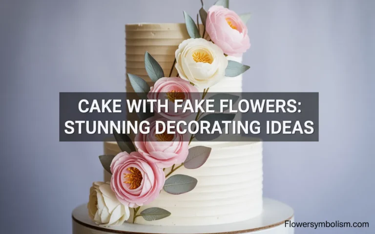 cake with fake flowers