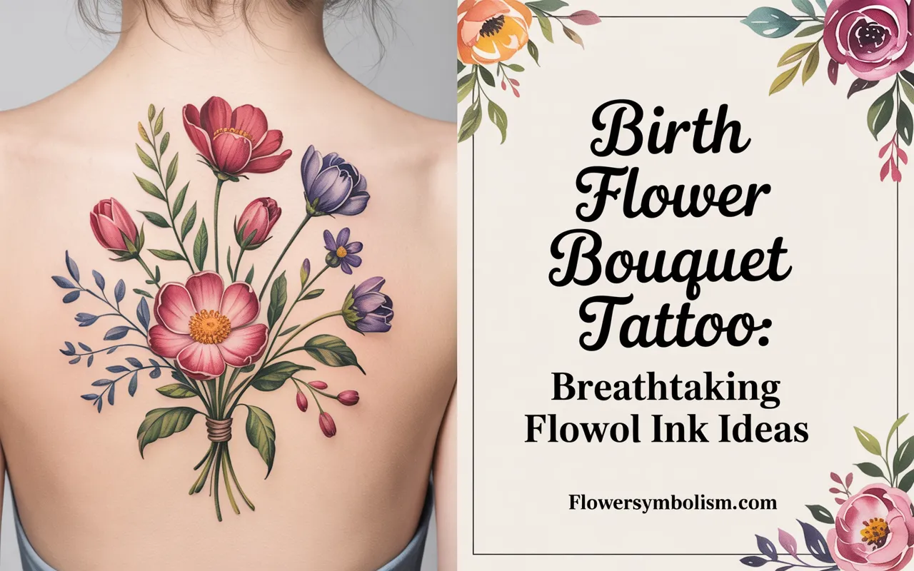 birth flower bouquet tattoo