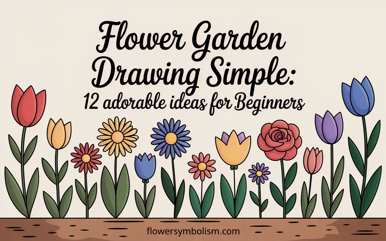 flower garden drawing simple