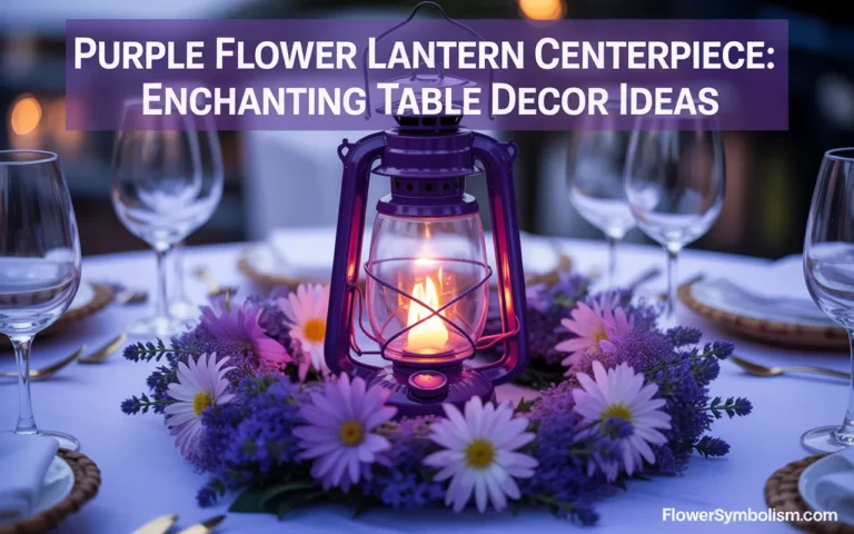 purple flower lantern centerpiece