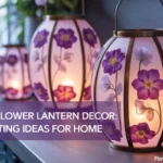 purple flower lantern decor