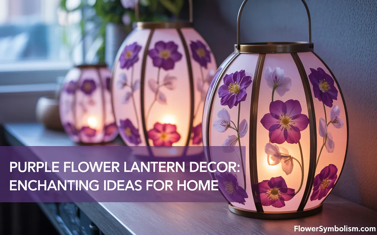 purple flower lantern decor