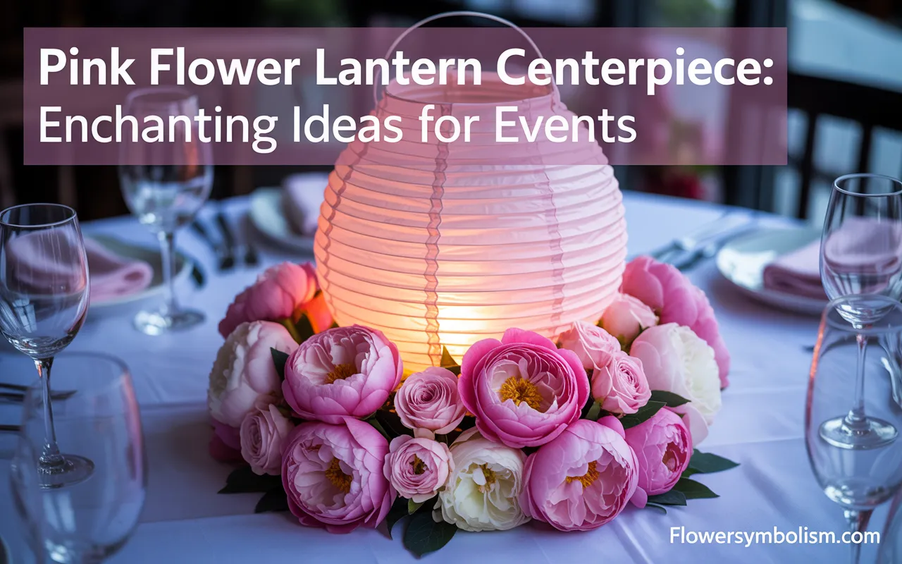 pink flower lantern centerpiece