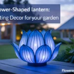 blue flower-shaped lantern