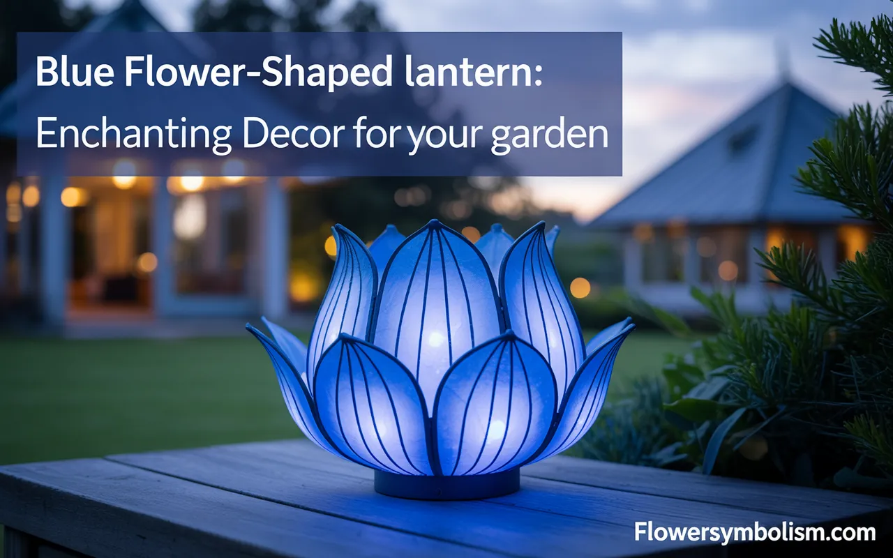 blue flower-shaped lantern