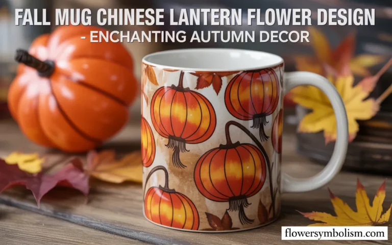 fall mug chinese lantern flower design