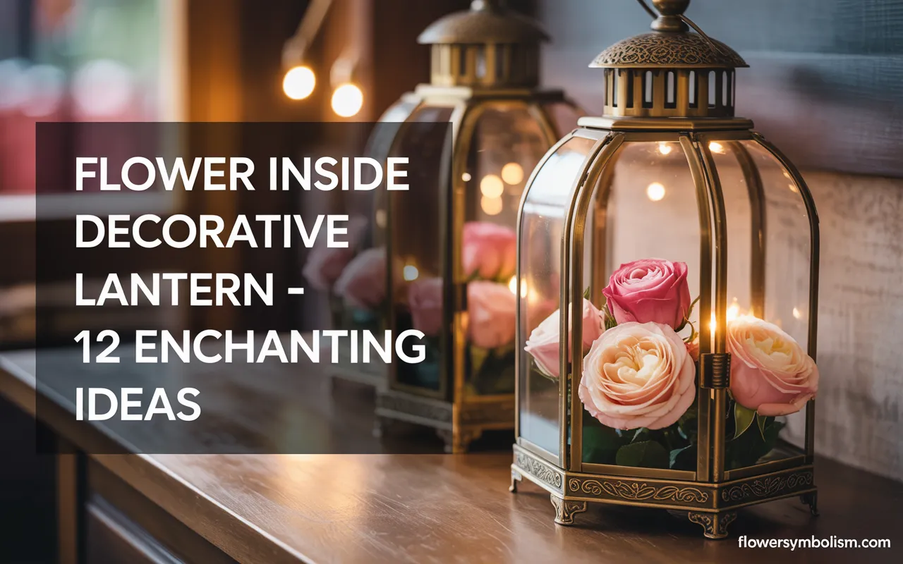 flower inside decorative lantern