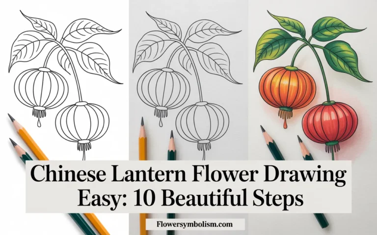 chinese lantern flower drawing easy