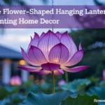 purple flower-shaped hanging lantern