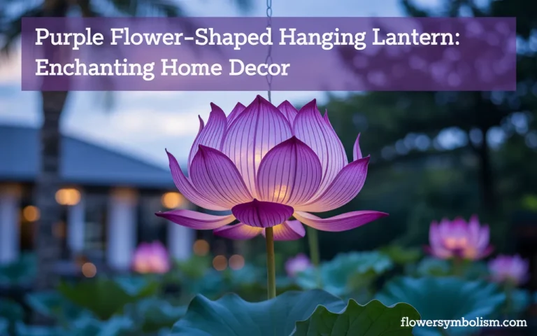 purple flower-shaped hanging lantern