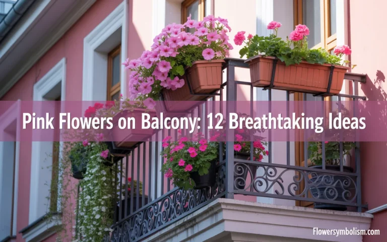 pink flowers on balcony