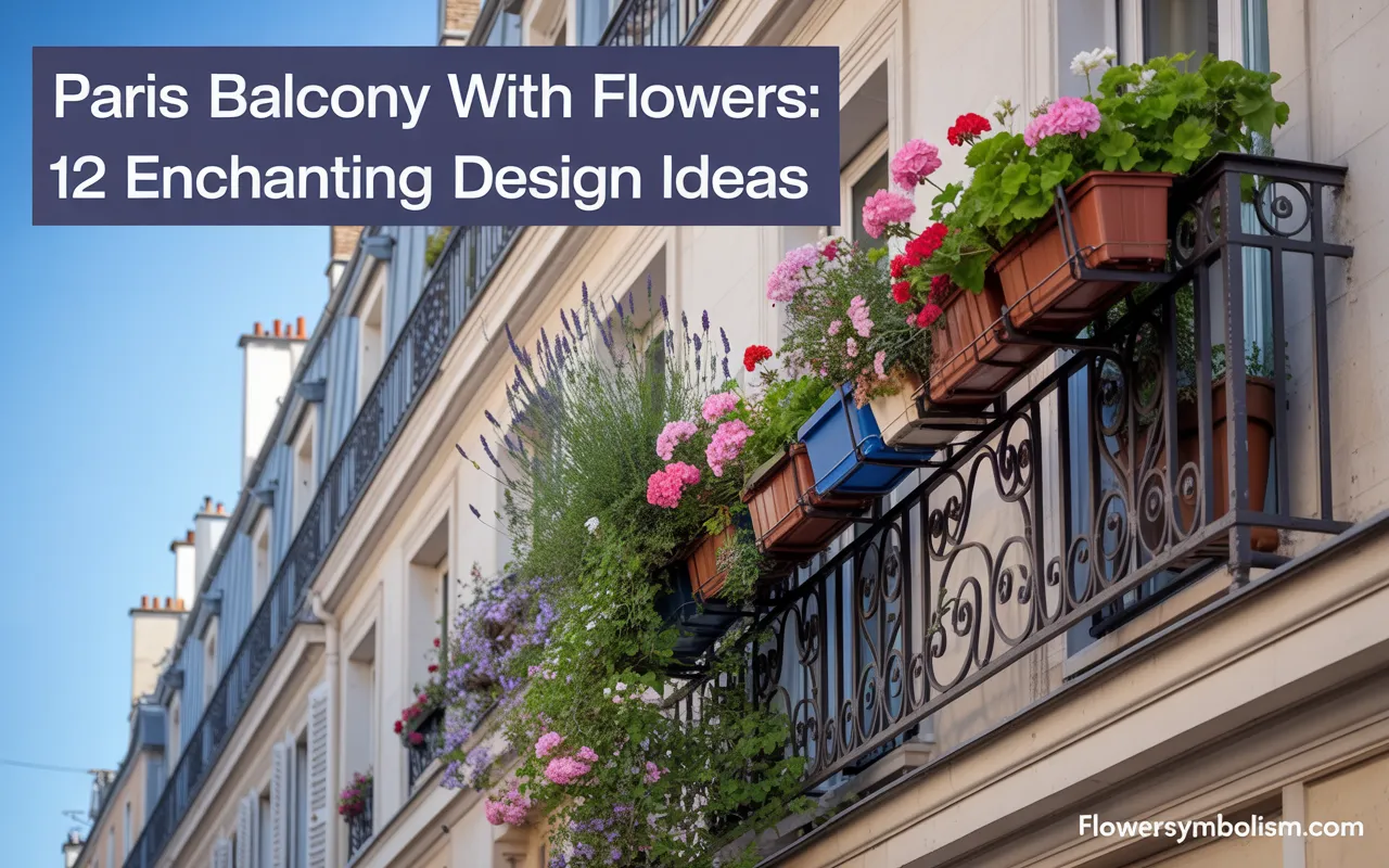 paris balcony with flowers