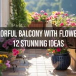 colorful balcony with flowers