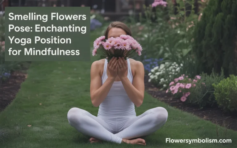 smelling flowers pose