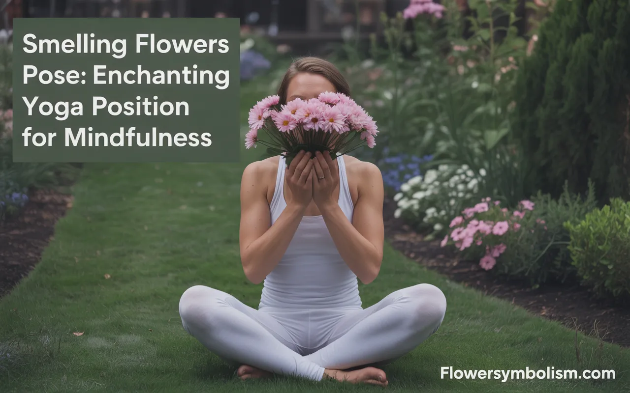smelling flowers pose